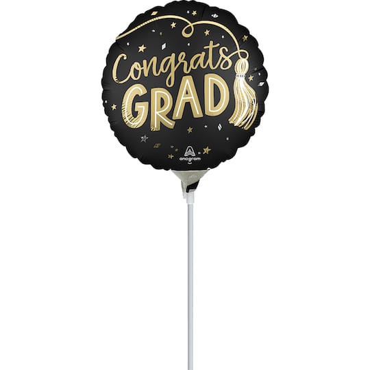 9" Tassels Congrats Grad Stick Balloon